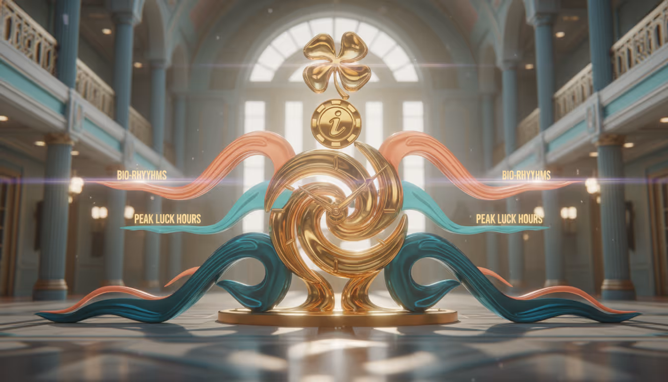 Bio-rhythm clock with glowing iLUCKi slot reels